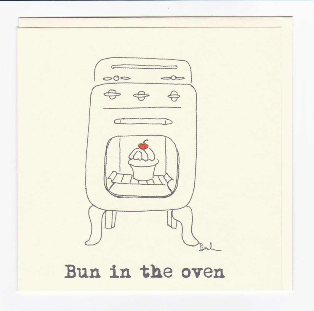 'Bun in The Oven' Greeting Card