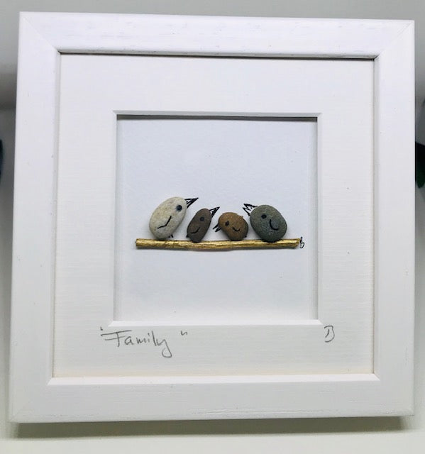 Family of Four - Pebble Art