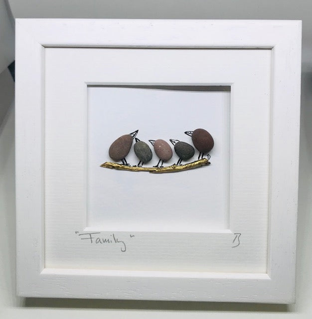 Family of Five - Pebble Art
