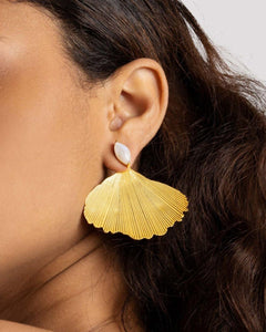 Ginkgo leaf earrings .